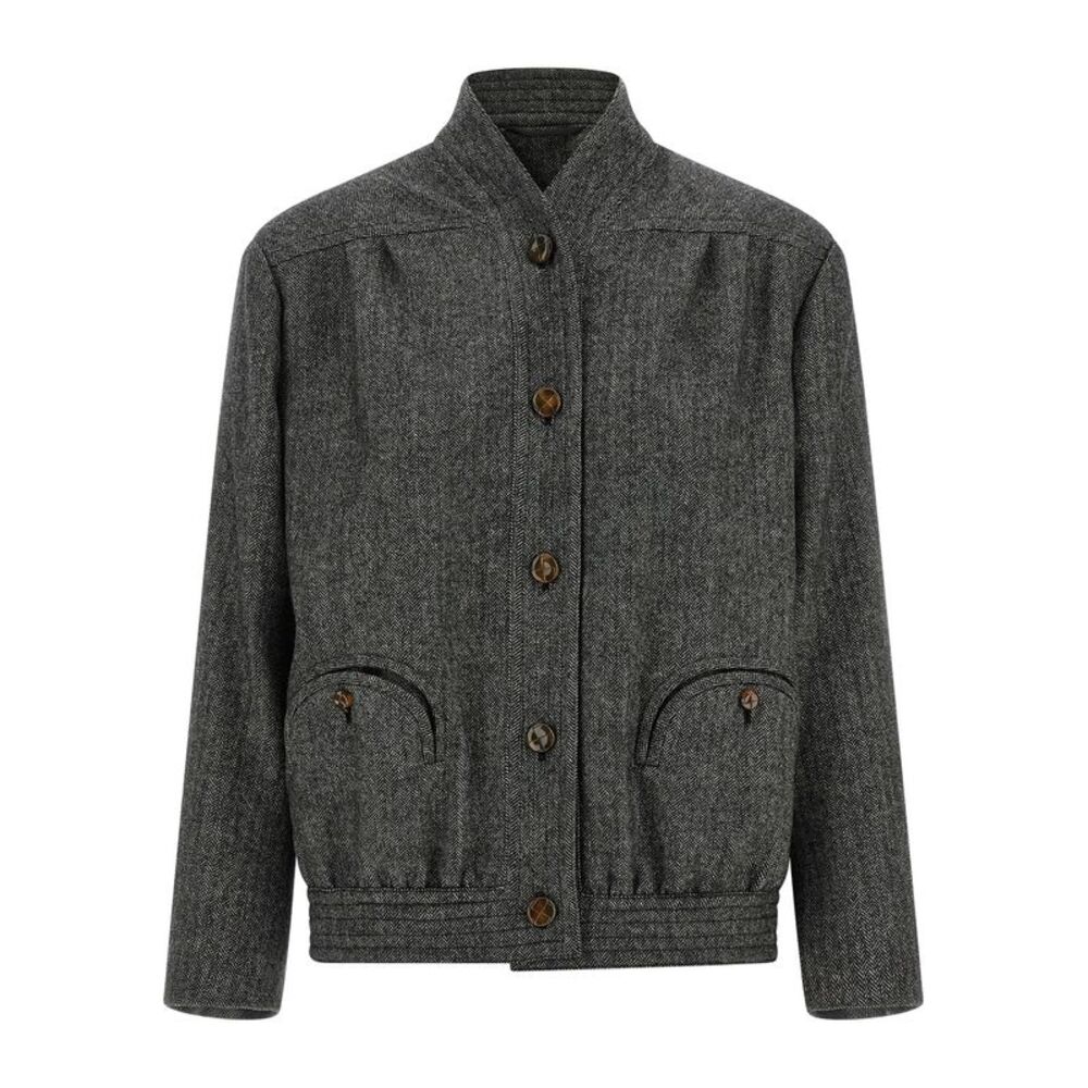 Blazé Milano Gray Virgin Wool Full-Length Women's Jacket